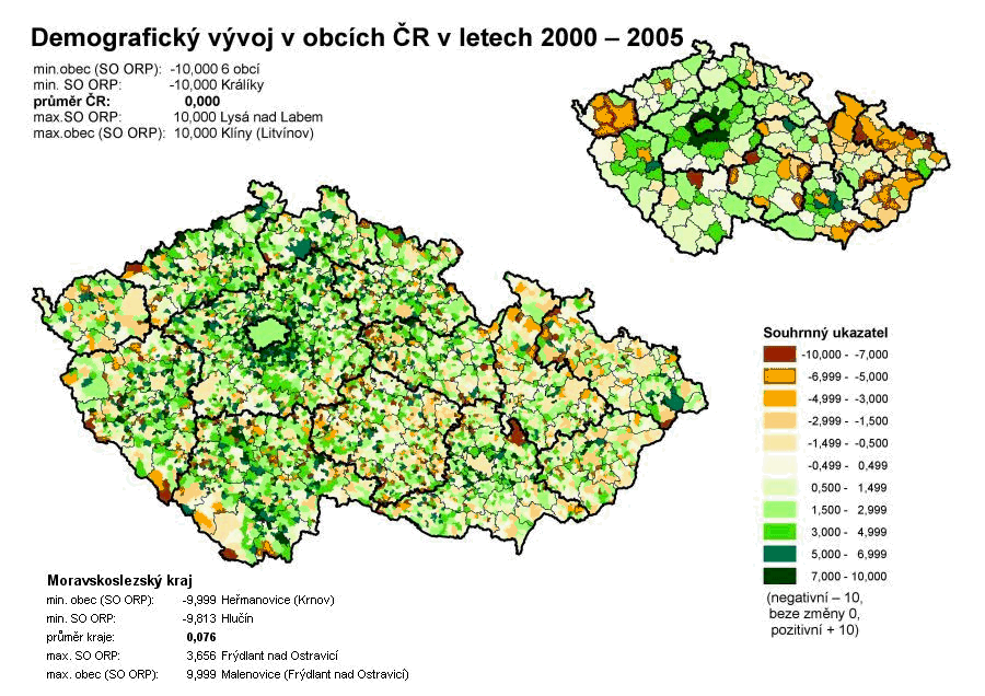 Demografický vývoj v obcích ČR v letech 2000 – 2005